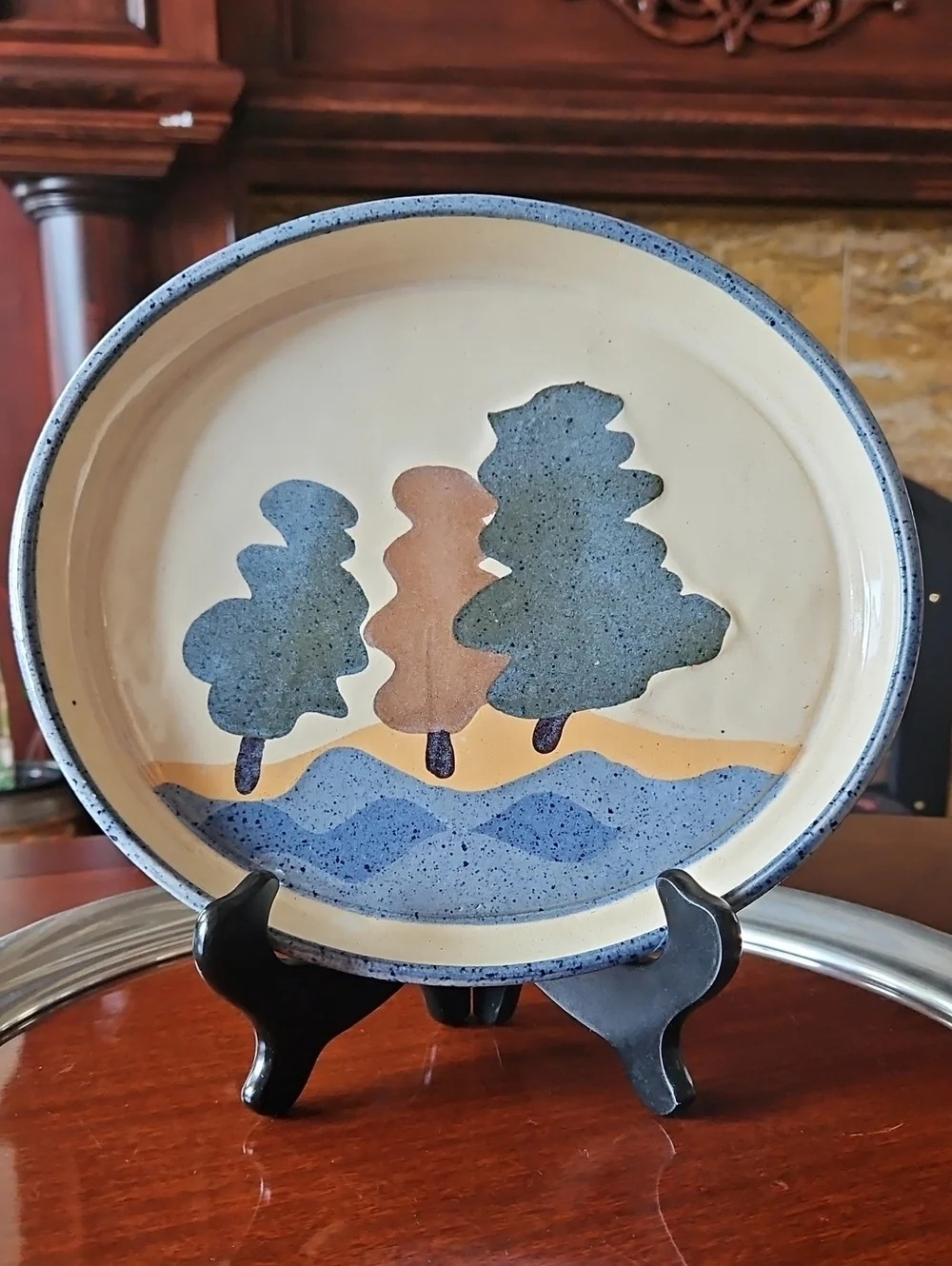 Handcrafted VTG Earth Sea Pottery Studio Plate ESP Rick Wood Leonie Sneddon